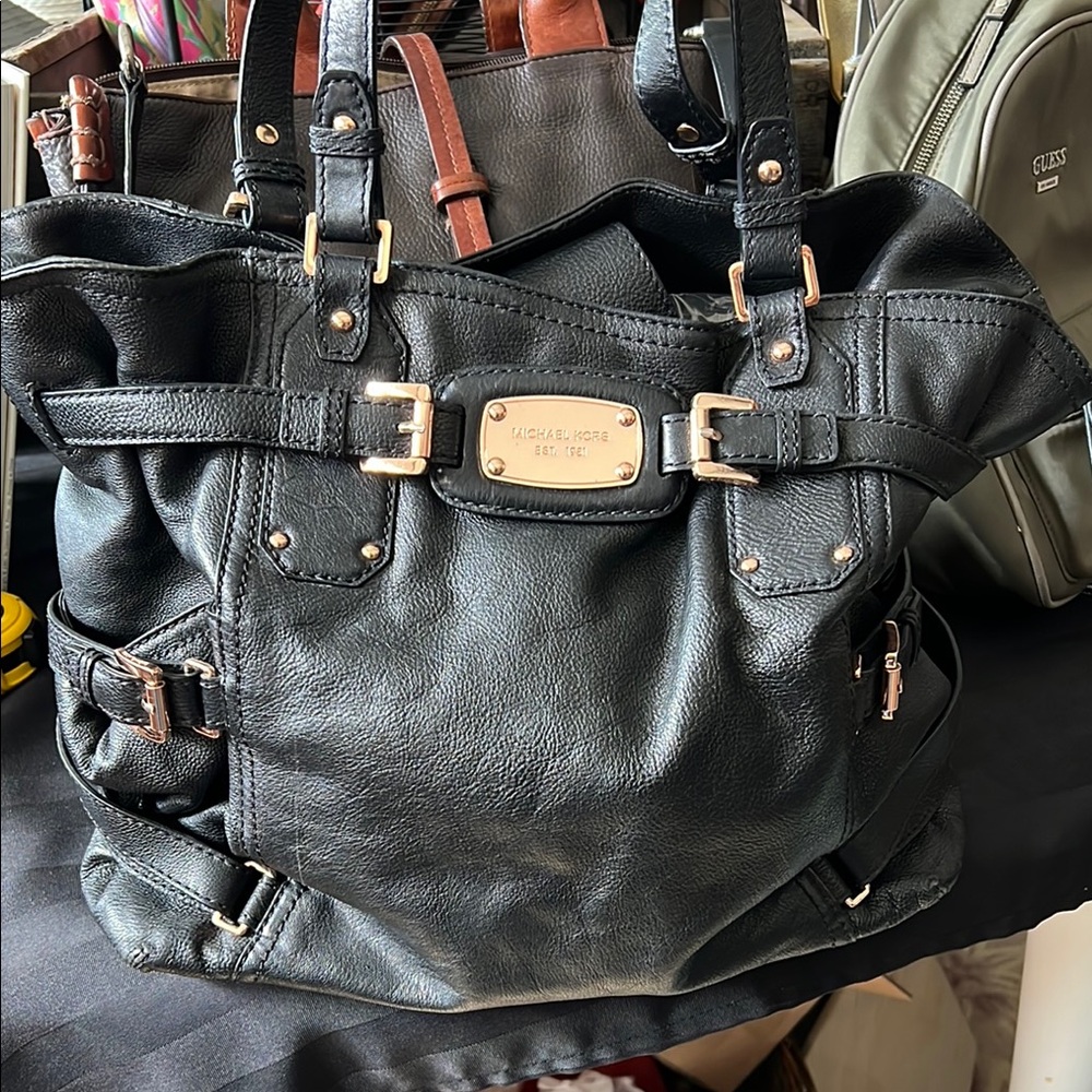Michael Kors  Gansevoort Black Leather Tote Bag